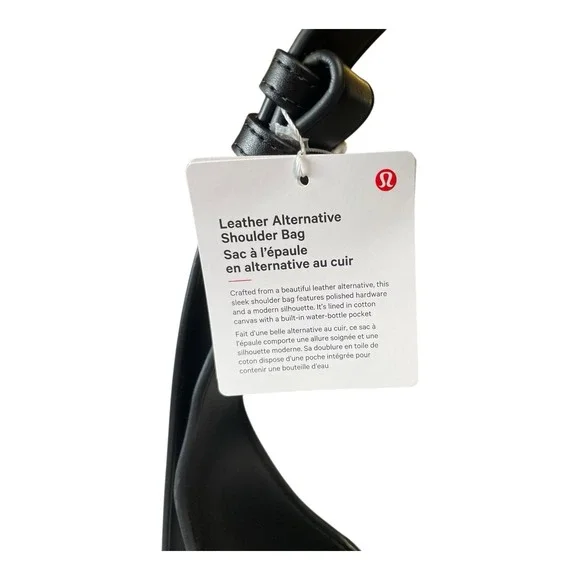 Lululemon Cactus Leather Shoulder Bag 8L Black With Gold Hardware & Dust Bag - Picture 4 of 16